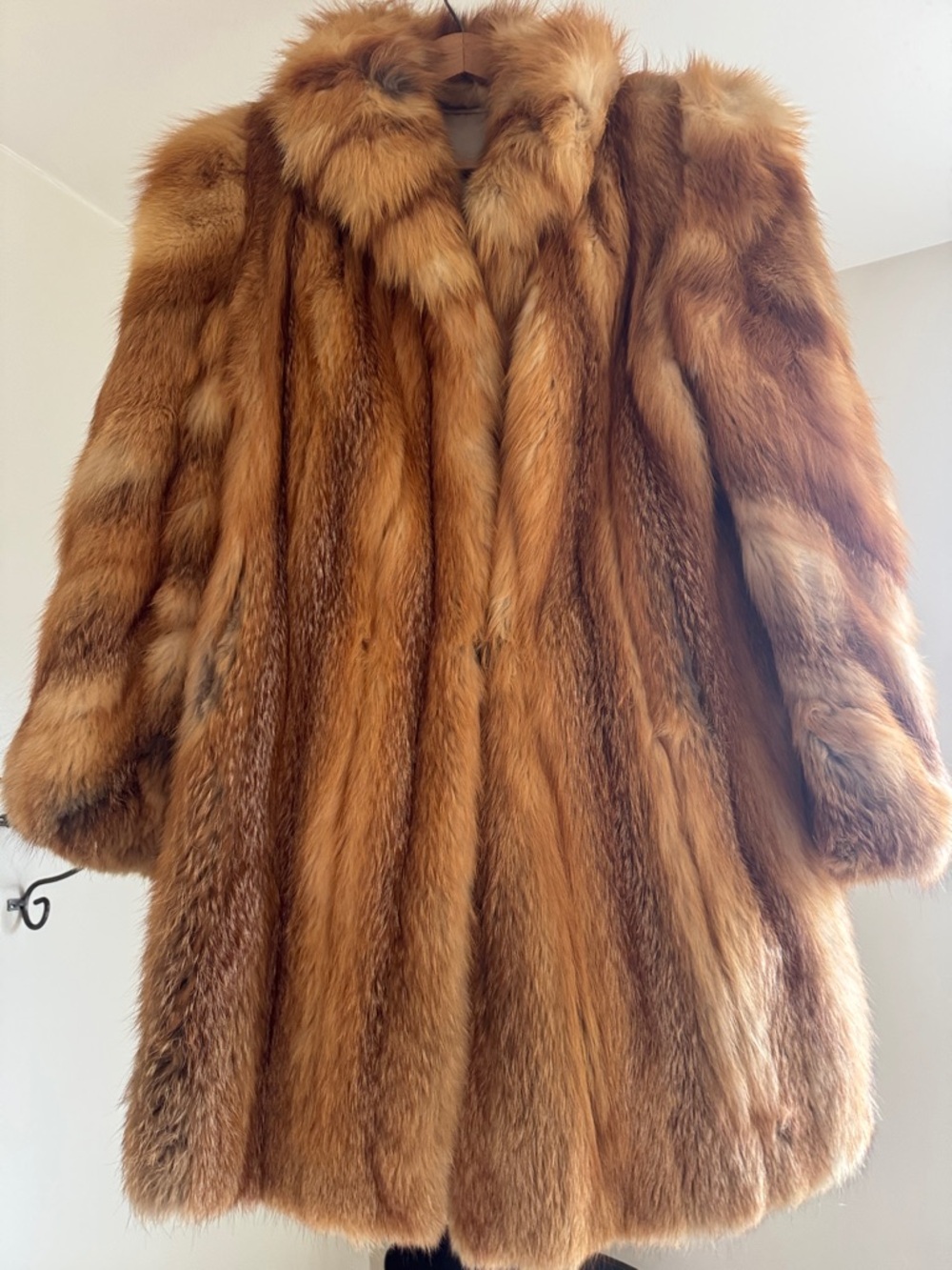 Beautiful red fox fur coat